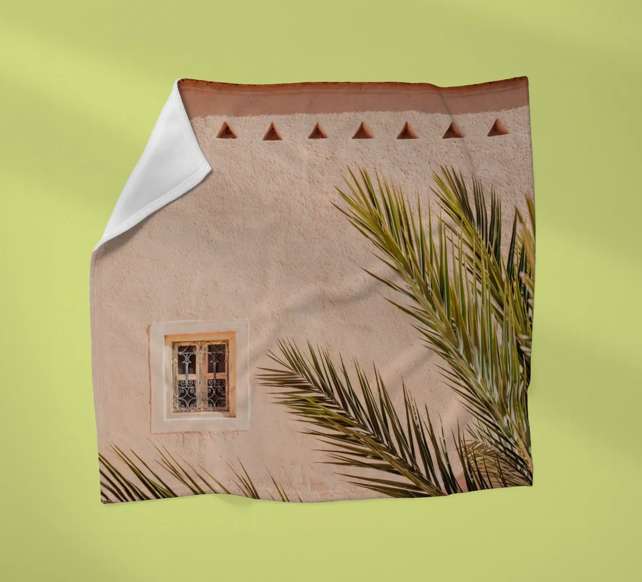 Palm, wall and window in Morocco coperta in pile da photolovers