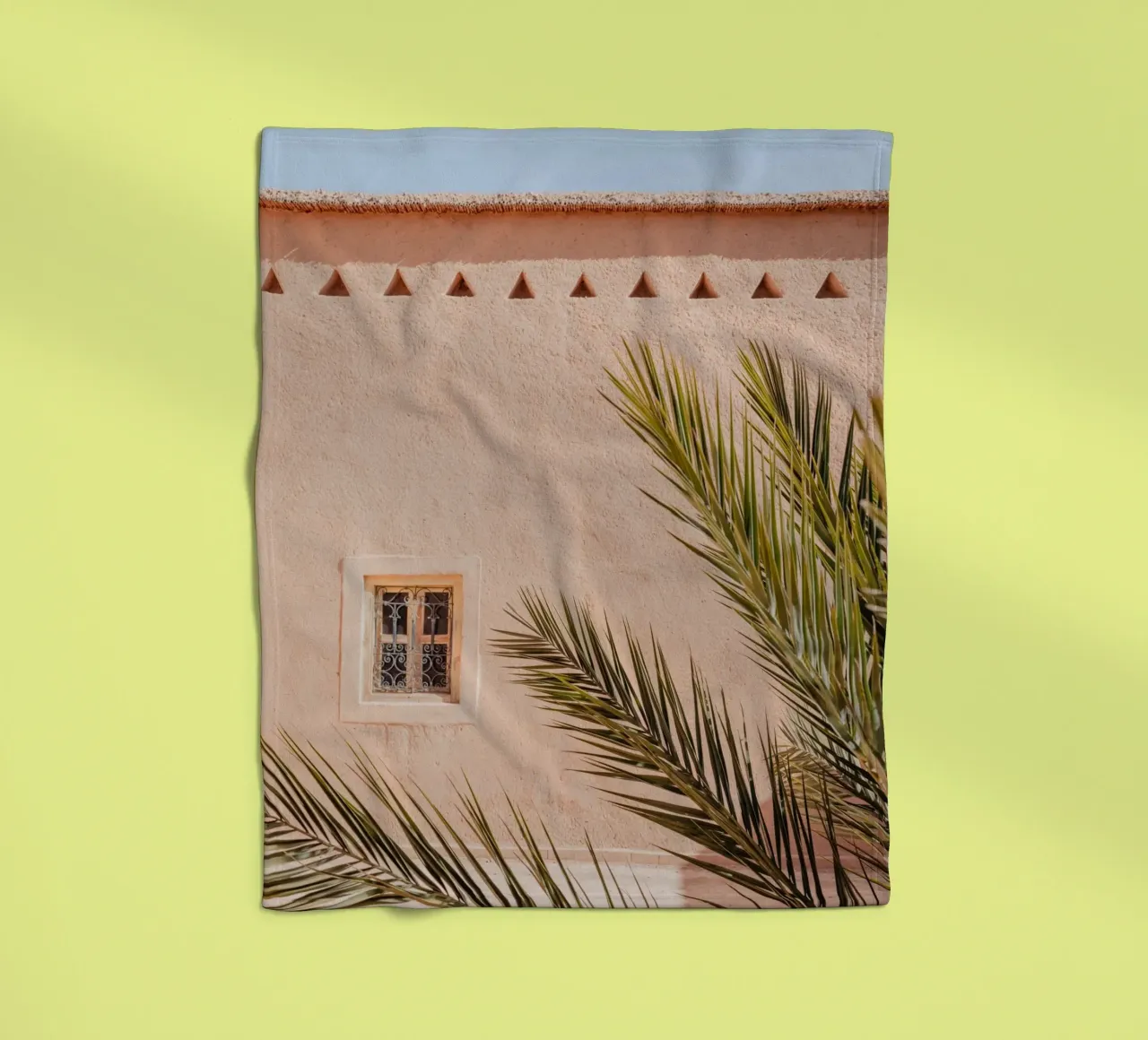 Palm, wall and window in Morocco coperta in pile da photolovers