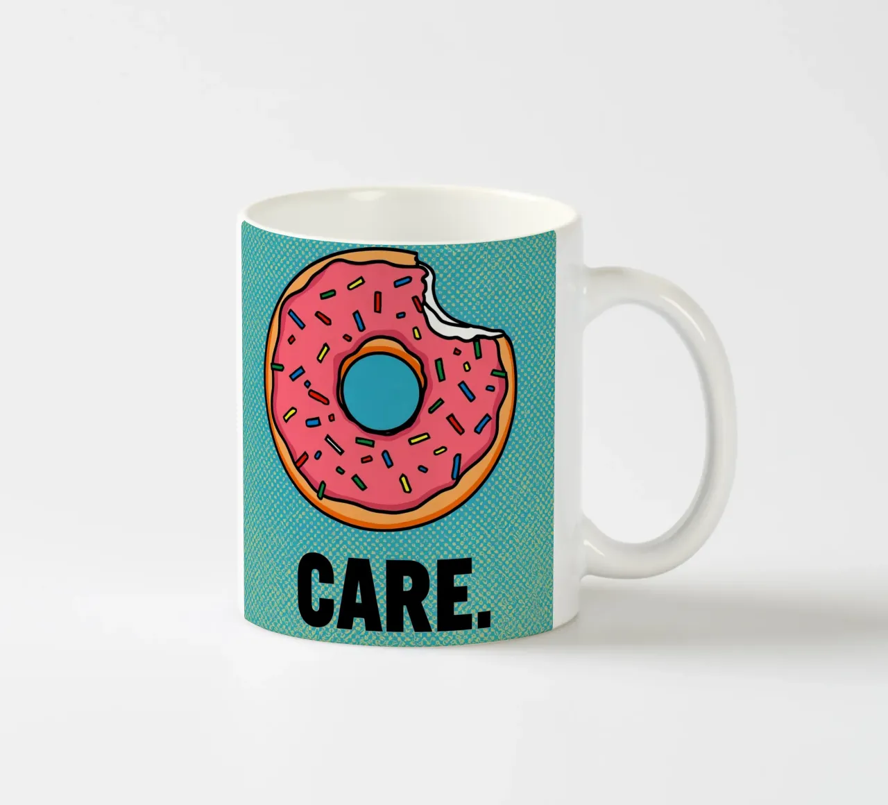 Donutverzorging op gestructureerde achtergrond keramische mok van DesignDoodle
