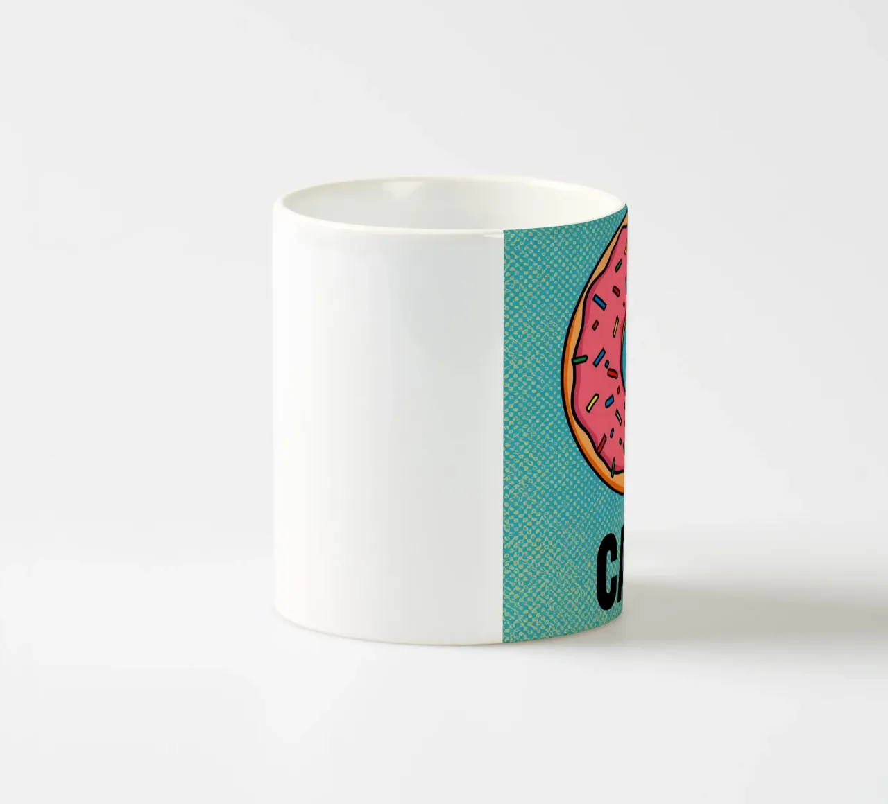 Donutverzorging op gestructureerde achtergrond keramische mok van DesignDoodle