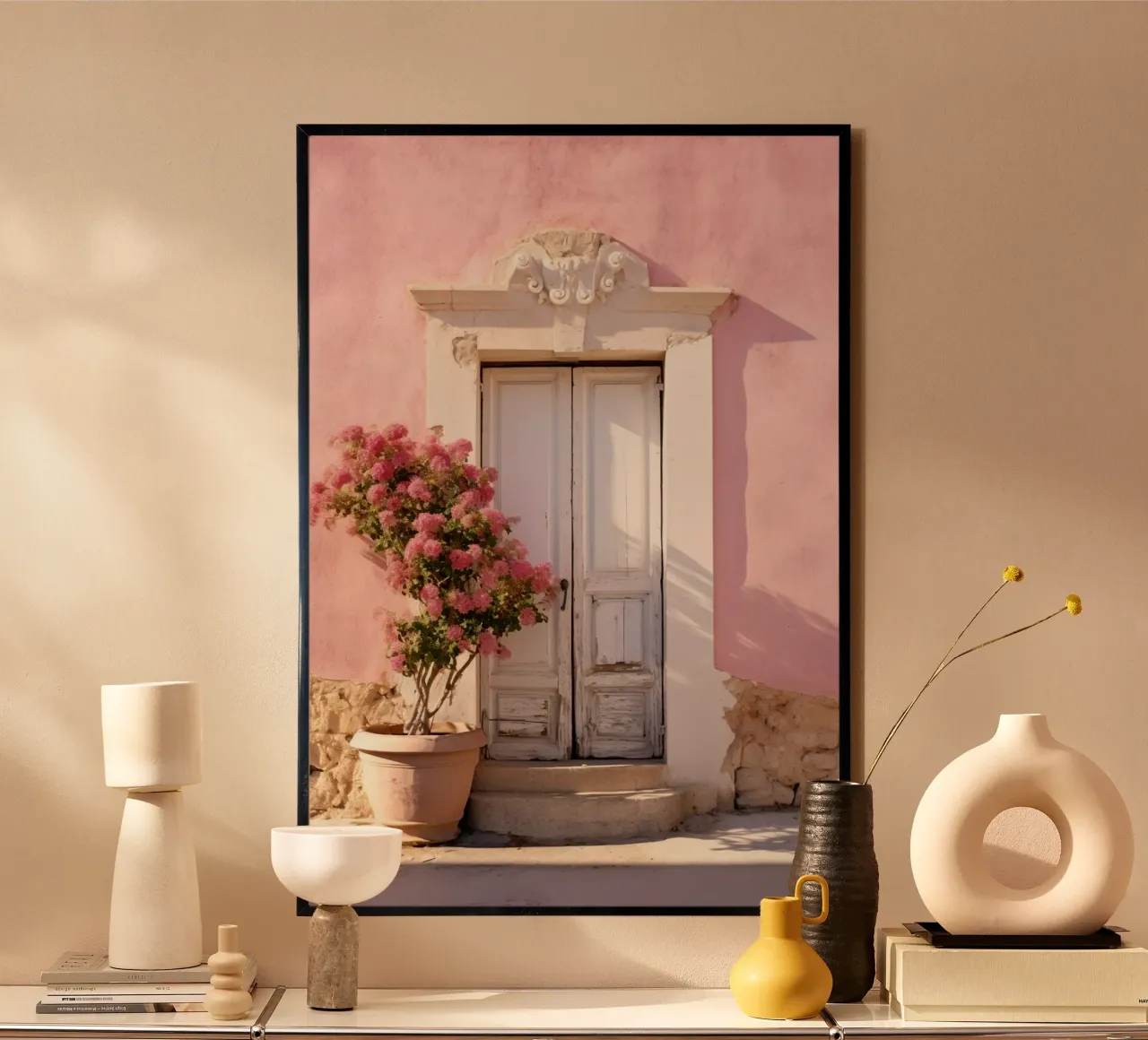 Pink Rustic Wall poster da Artsy Bessy