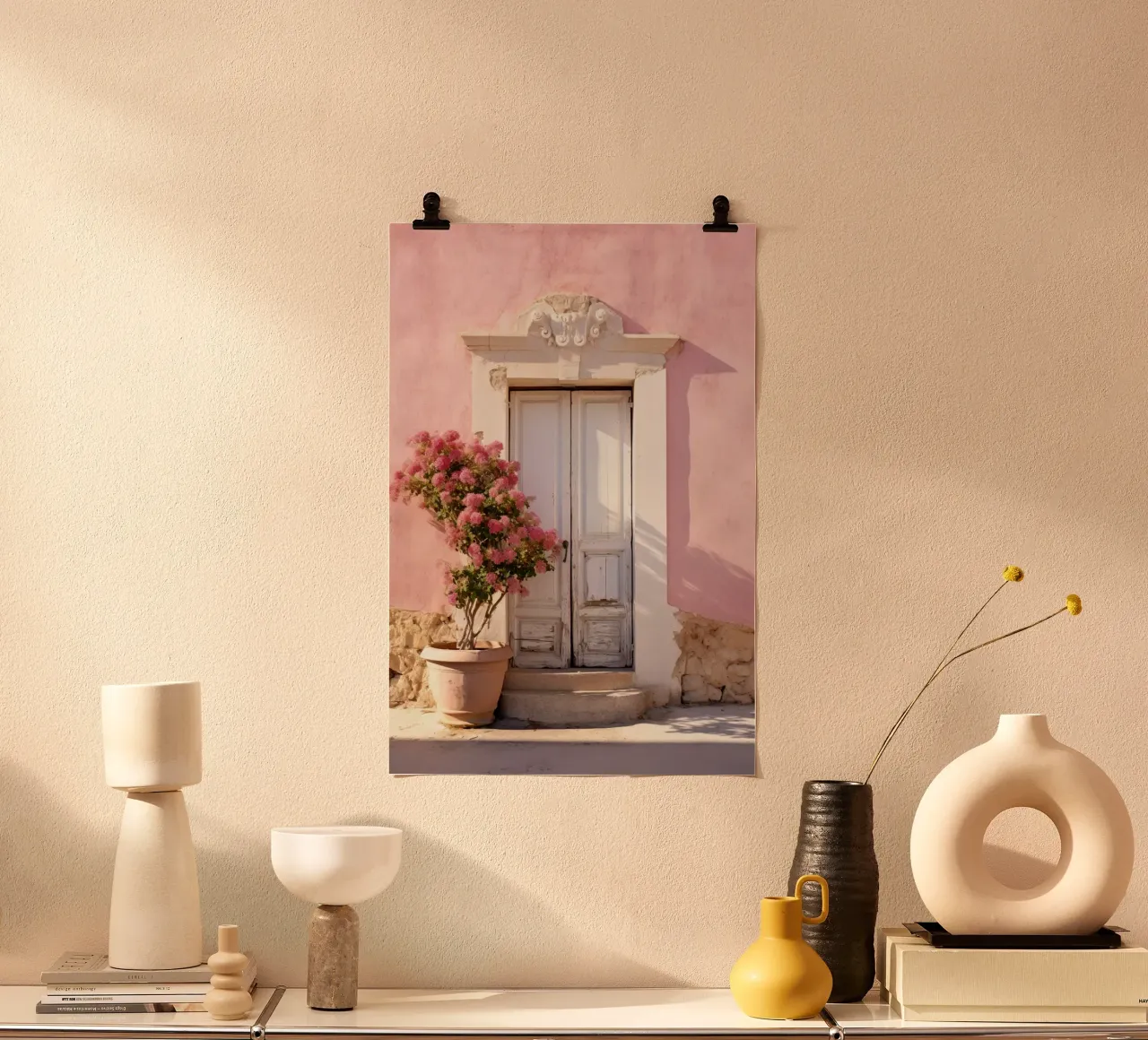 Pink Rustic Wall poster da Artsy Bessy