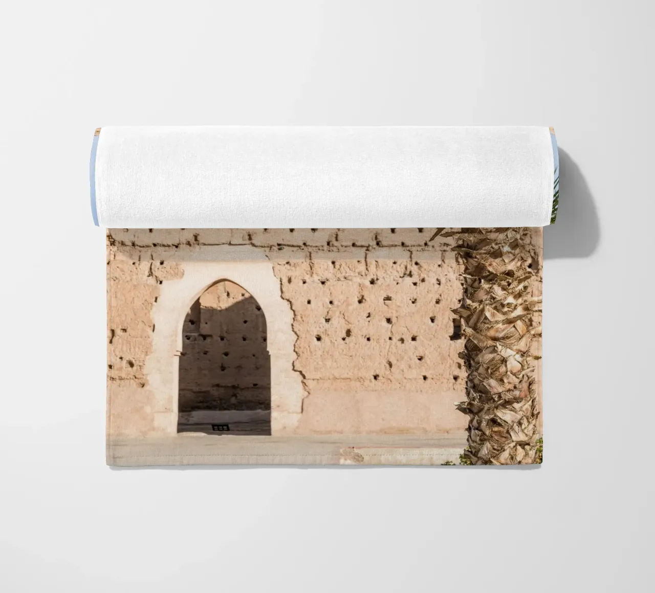 Stork and a palm tree telo mare da photolovers