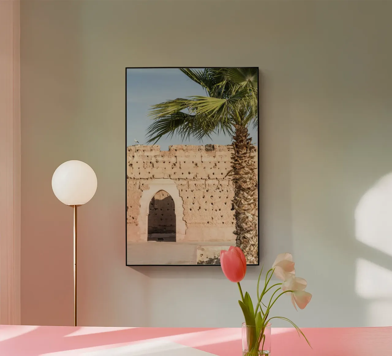 Stork and a palm tree metacrilato de photolovers