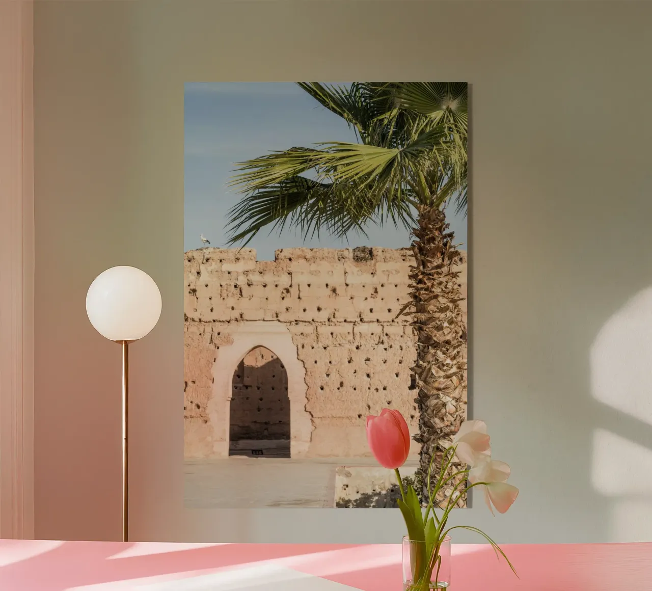 Stork and a palm tree metacrilato de photolovers