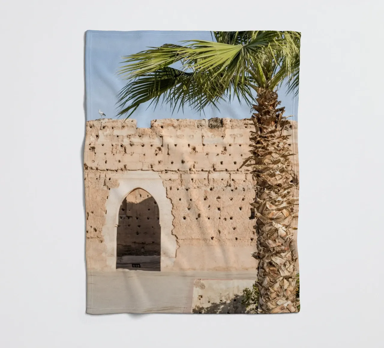 Stork and a palm tree Fleecedecke von photolovers