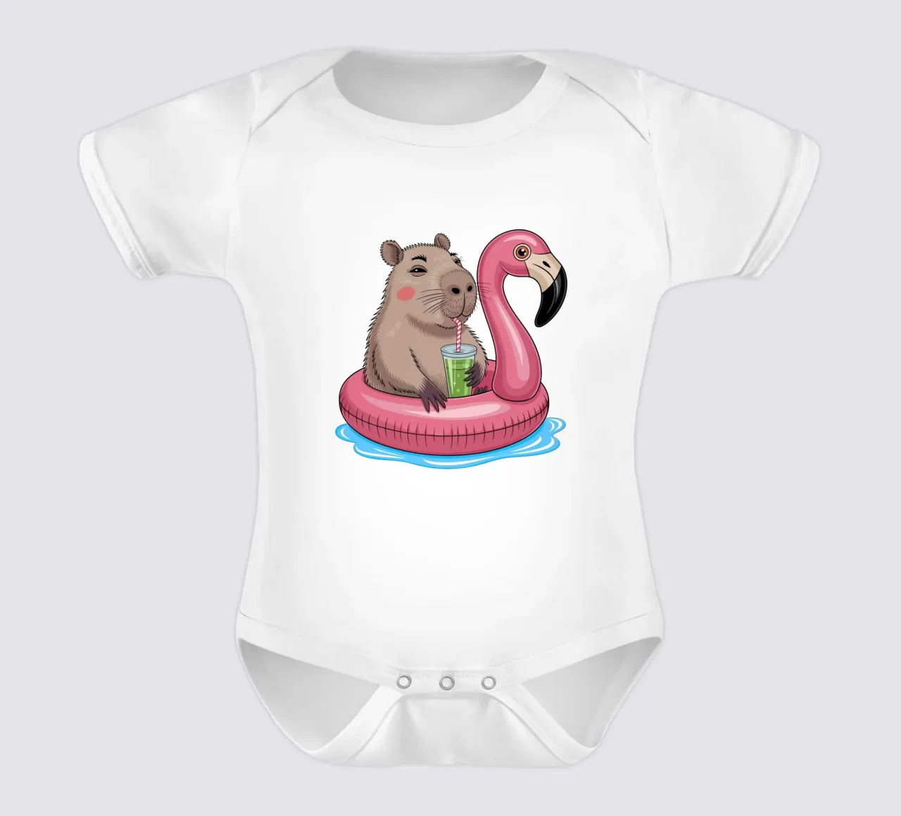 Capy & Bara mit Flamingo Kurzarm Babybody von Capy & Bara