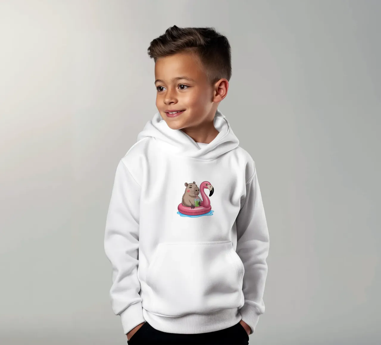 Capy & Bara mit Flamingo felpa bambino con cappuccio da Capy & Bara