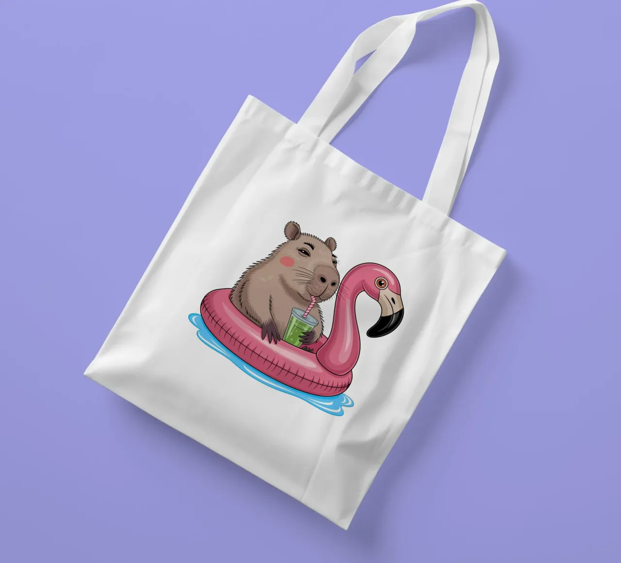 Capy & Bara mit Flamingo borsa in juta da Capy & Bara