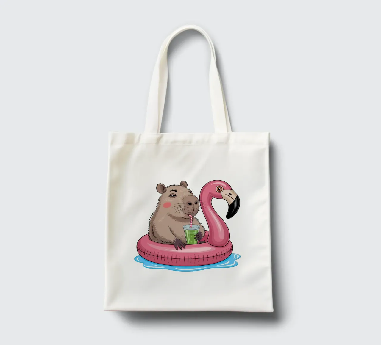 Capy & Bara mit Flamingo borsa in juta da Capy & Bara