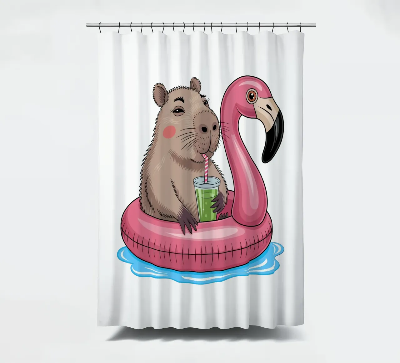 Capy & Bara mit Flamingo cortina de baño de Capy & Bara