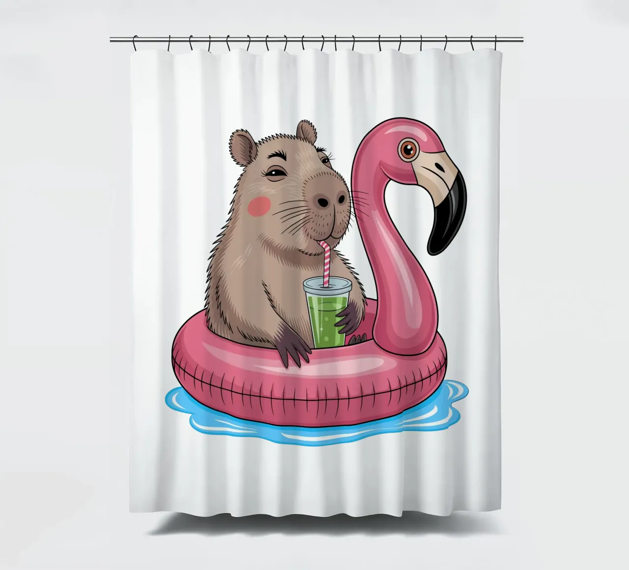 Capy & Bara mit Flamingo cortina de baño de Capy & Bara