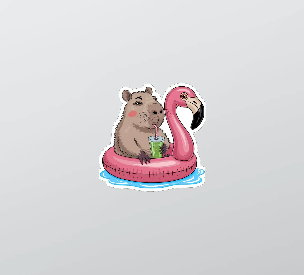 Capy & Bara mit Flamingo pegatina de Capy & Bara
