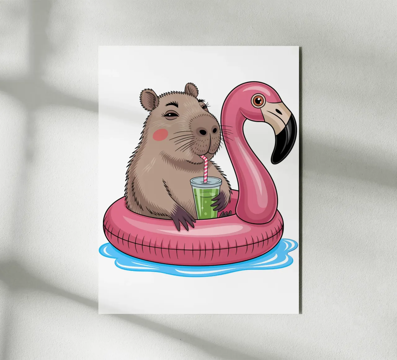 Capy & Bara mit Flamingo alluminio dibond da Capy & Bara