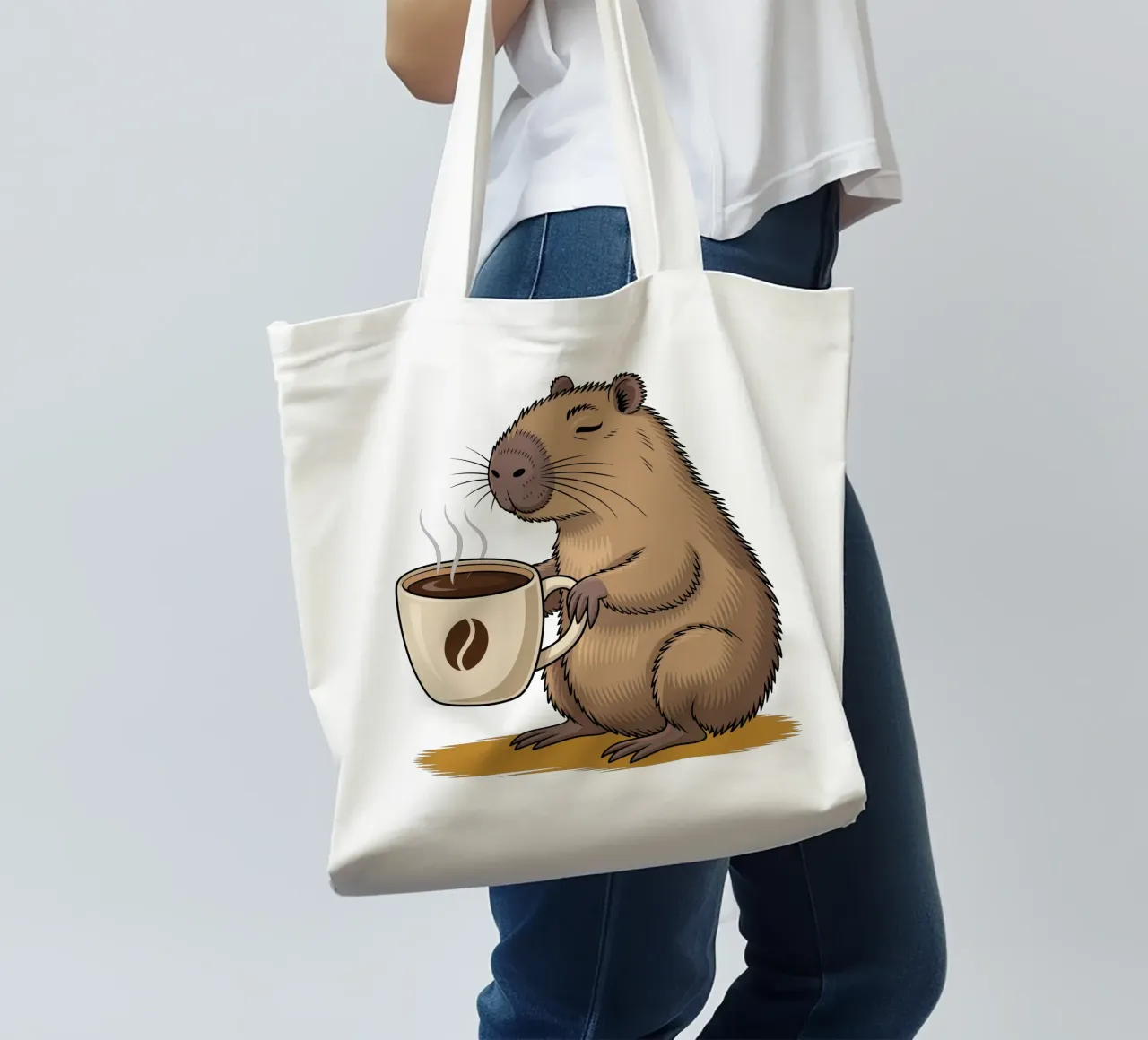 Capy & Bara beim Coffee Break borsa in juta da Capy & Bara