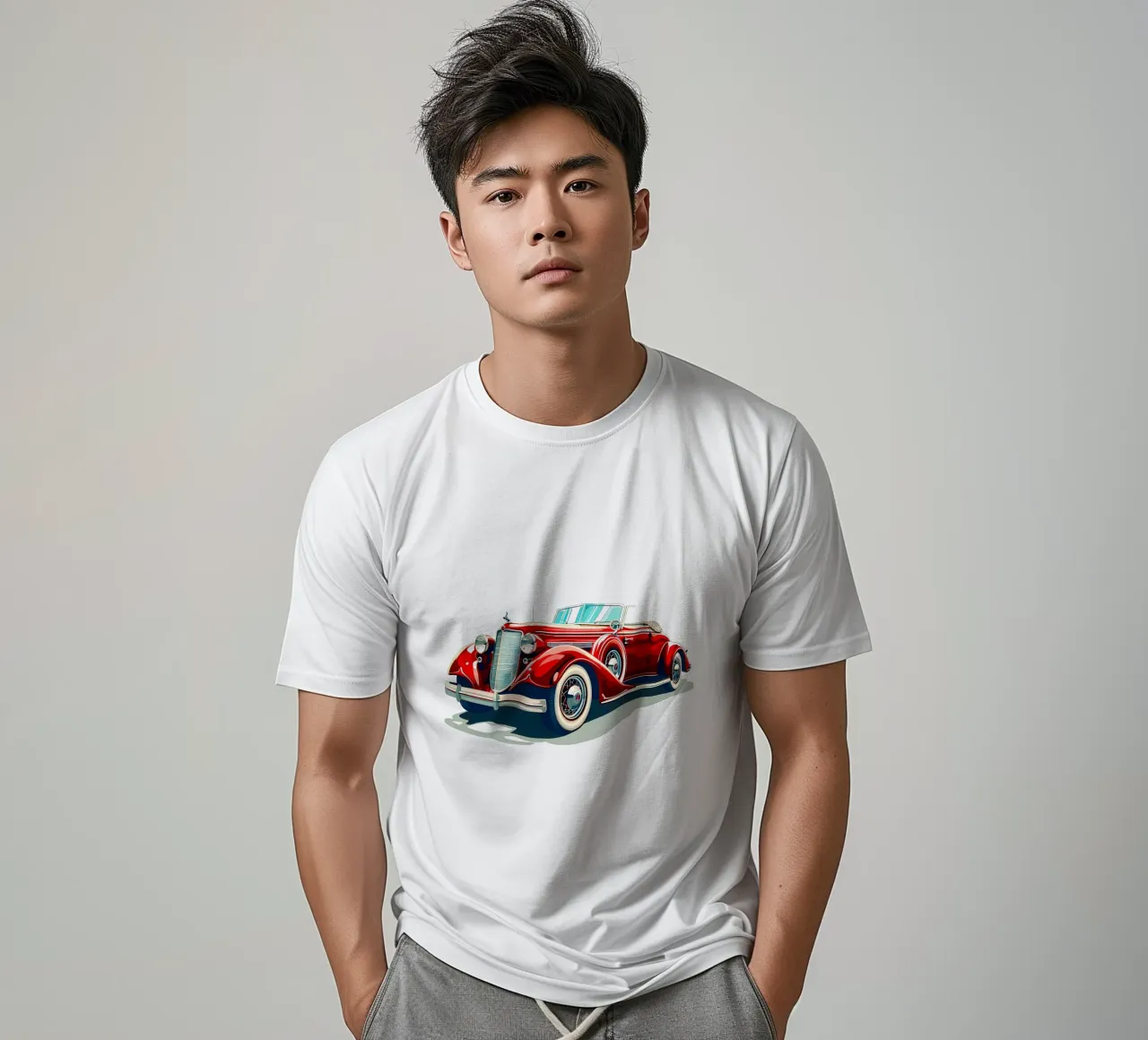 Auto cabriolet d'epoca rossa t-shirt da Urban Life