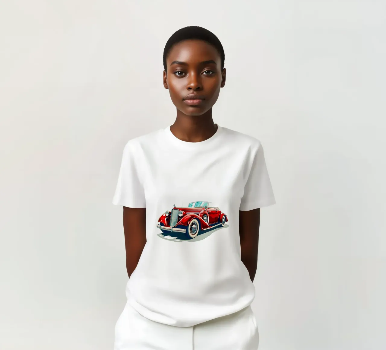 Auto cabriolet d'epoca rossa t-shirt da Urban Life