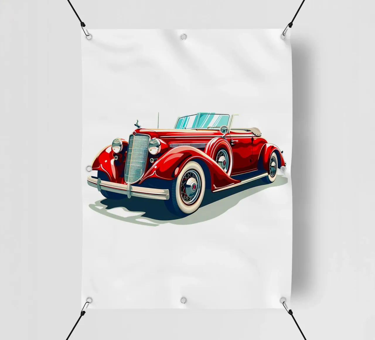 Auto cabriolet d'epoca rossa telo in pvc da Urban Life