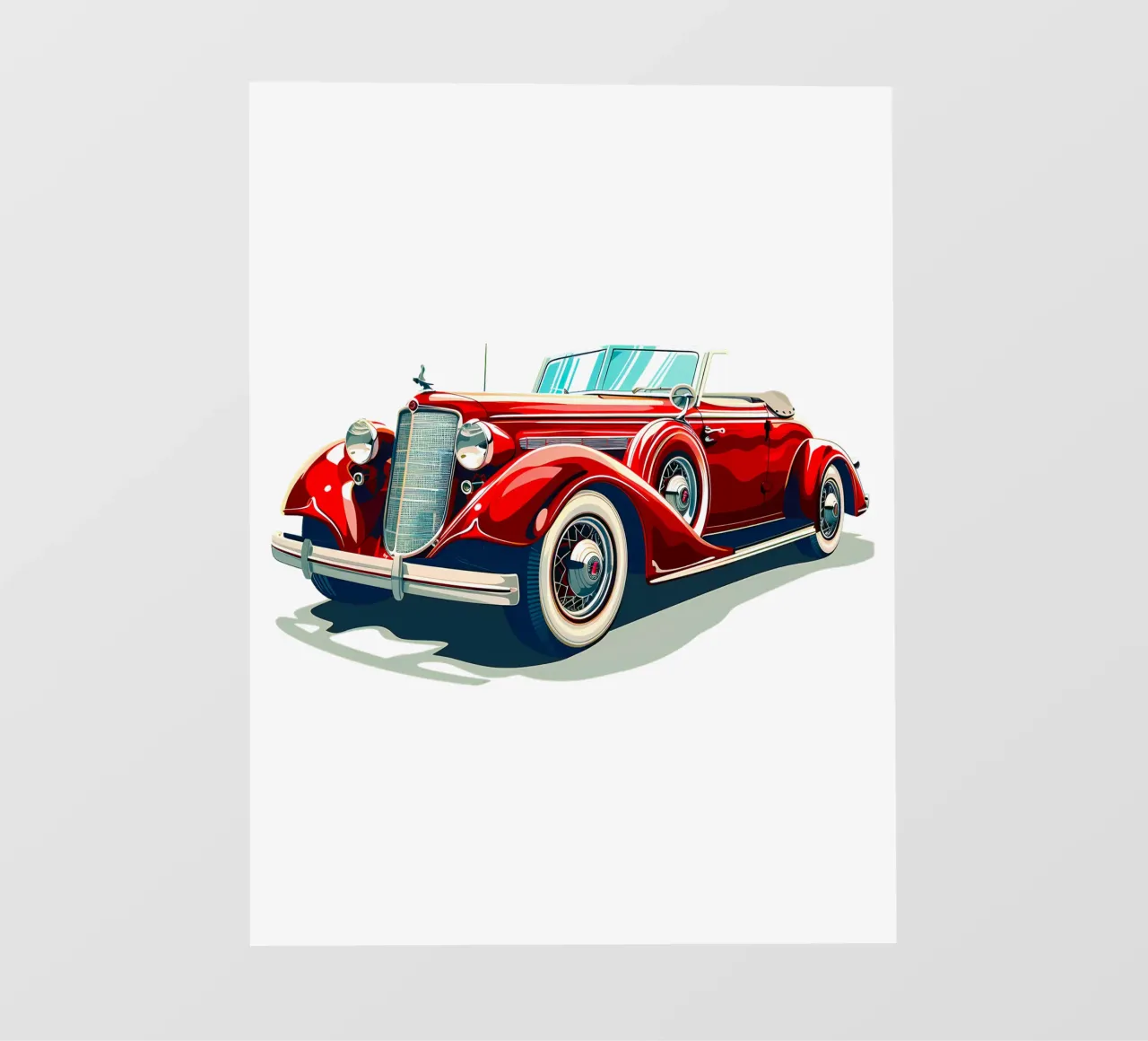 Auto cabriolet d'epoca rossa telo in pvc da Urban Life
