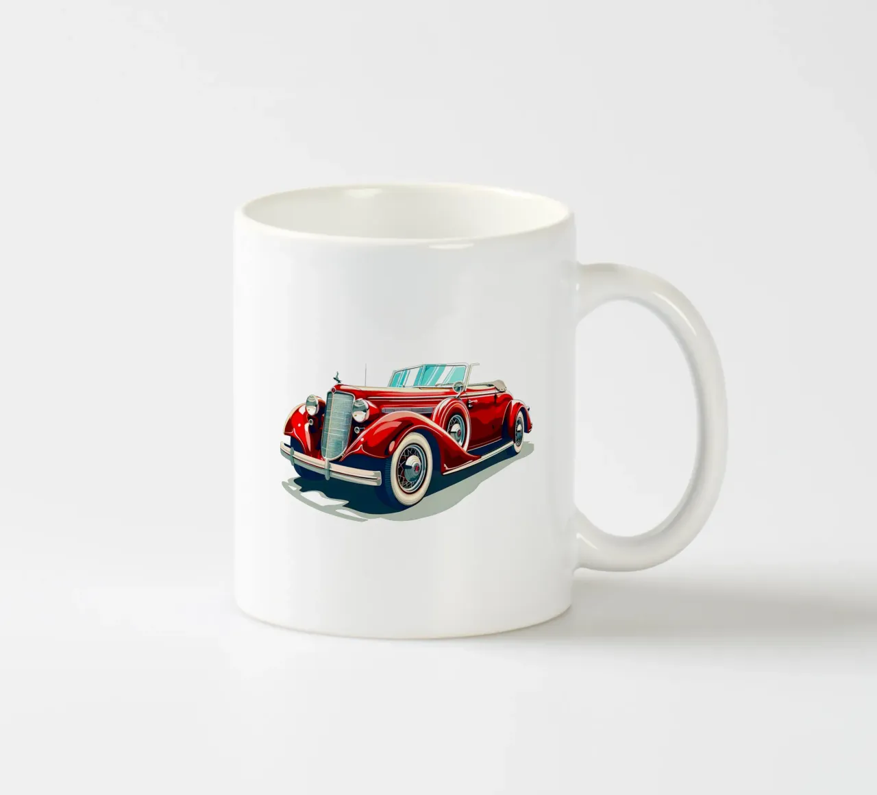 Auto cabriolet d'epoca rossa tazza in ceramica da Urban Life