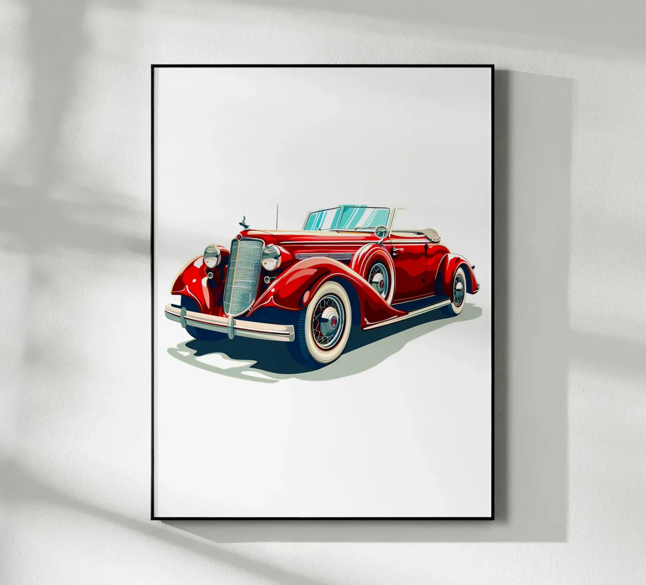 Auto cabriolet d'epoca rossa plexiglass da Urban Life