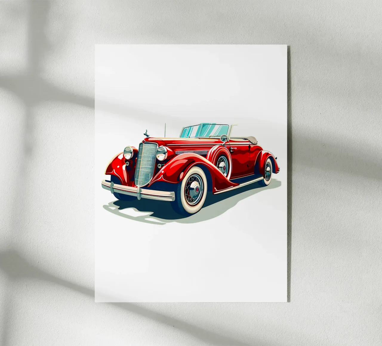 Auto cabriolet d'epoca rossa plexiglass da Urban Life