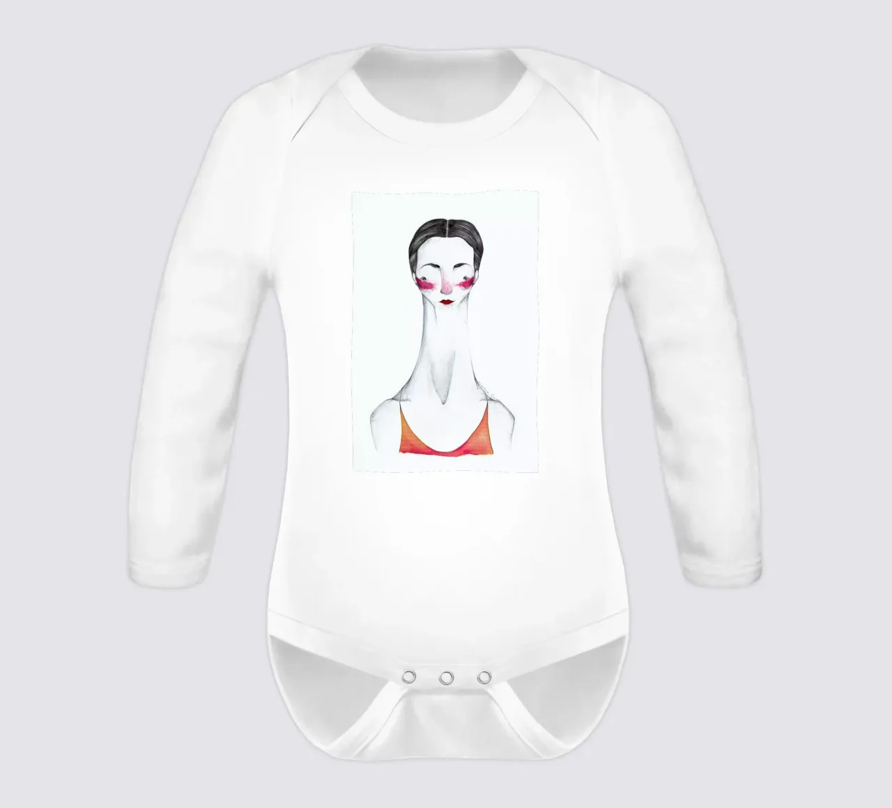 Pina Bausch long-sleeve baby romper by Marina Guiu