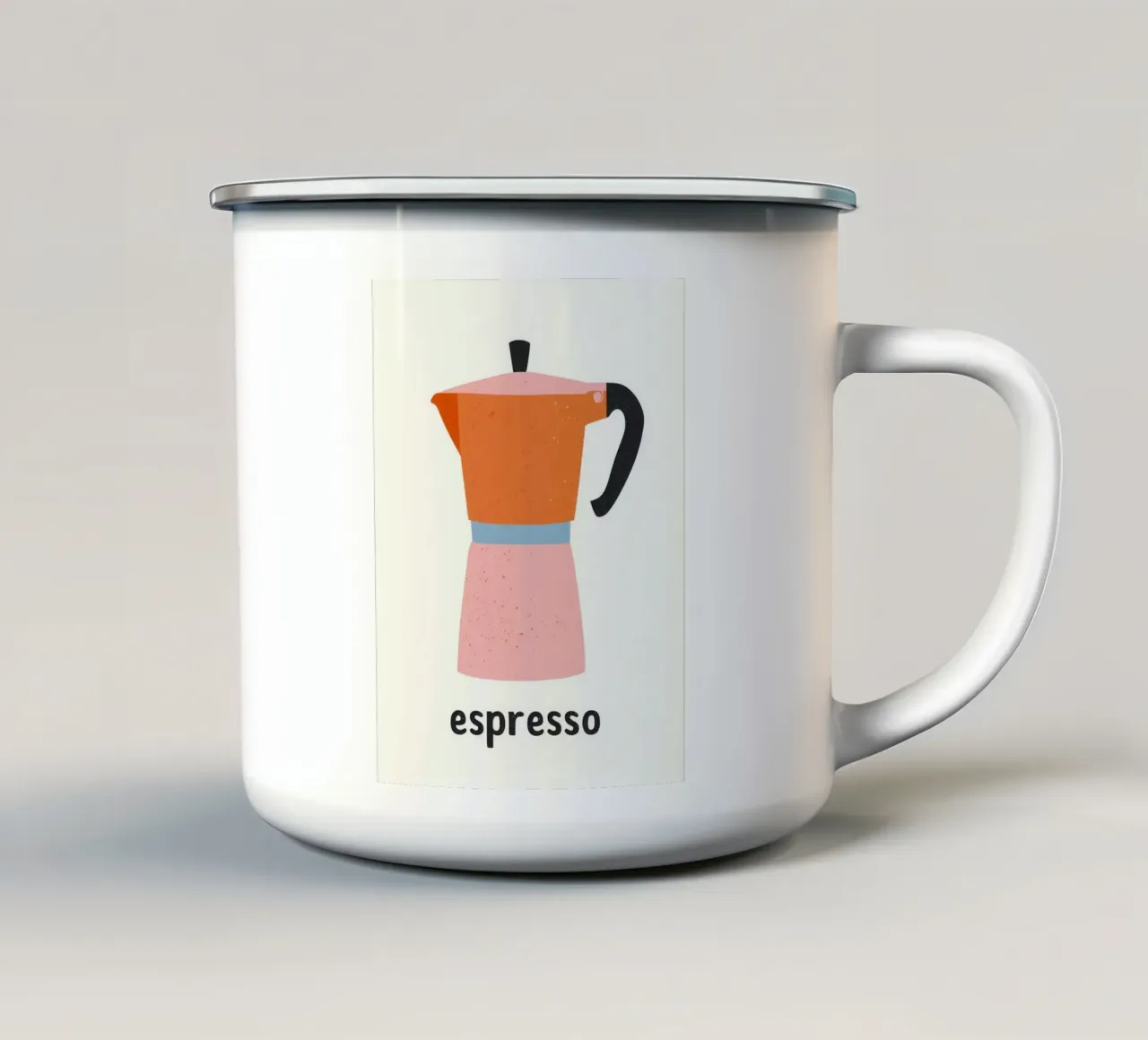 Espresso Express | Rosa Pop Art tazza in smalto da Autofocus