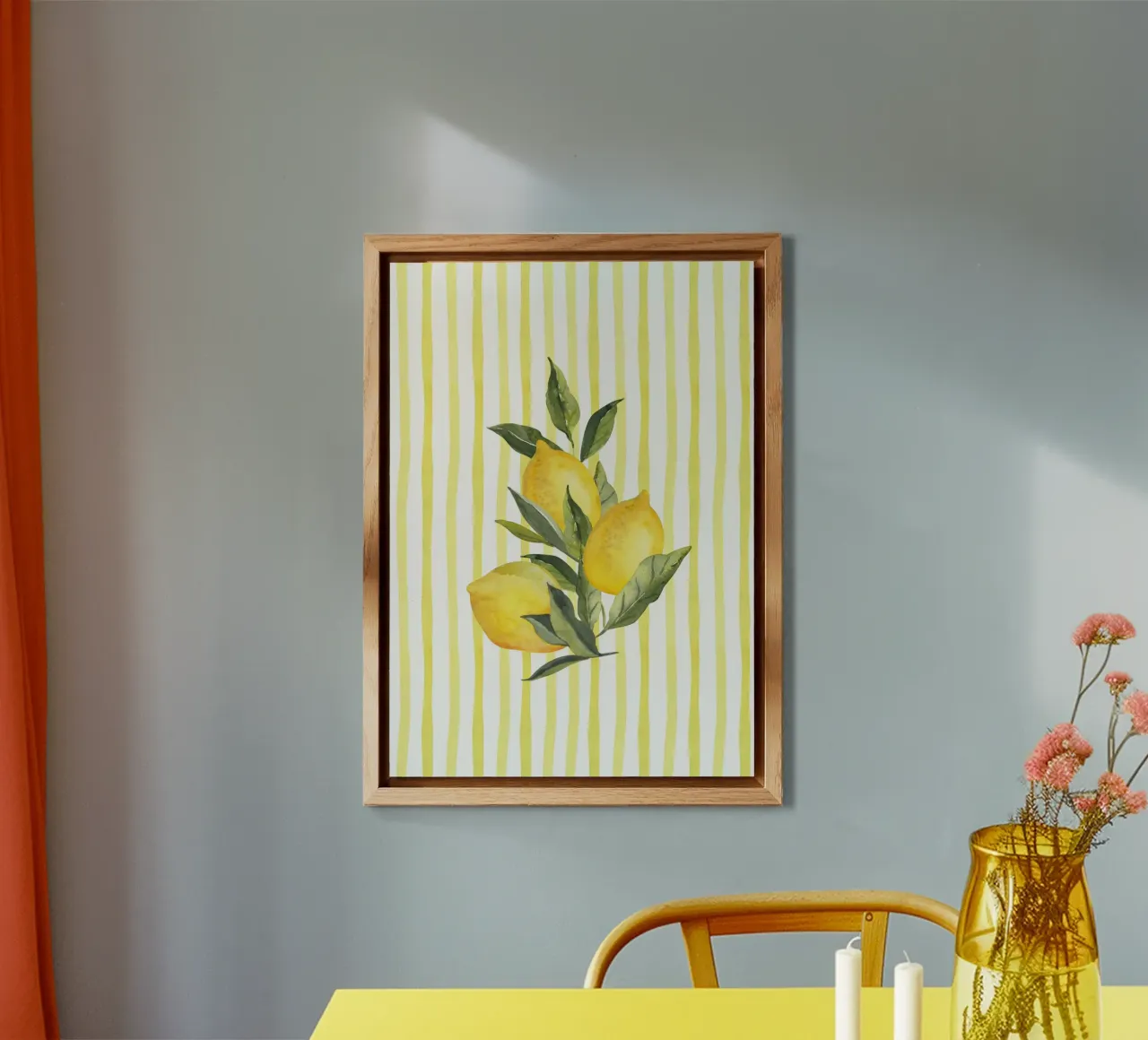 Maximalista Limone a grappolo Acquerello Giallo a righe Cucina Ar pannello forex da dawnthesea