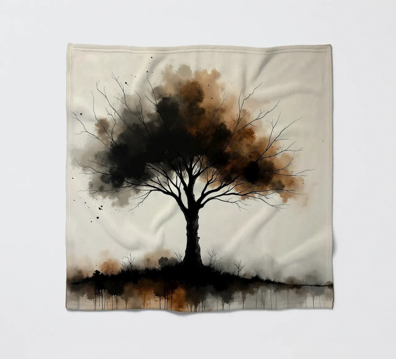 Albero, marrone_1 coperta in pile da Farb- und Blütenzauber by LK
