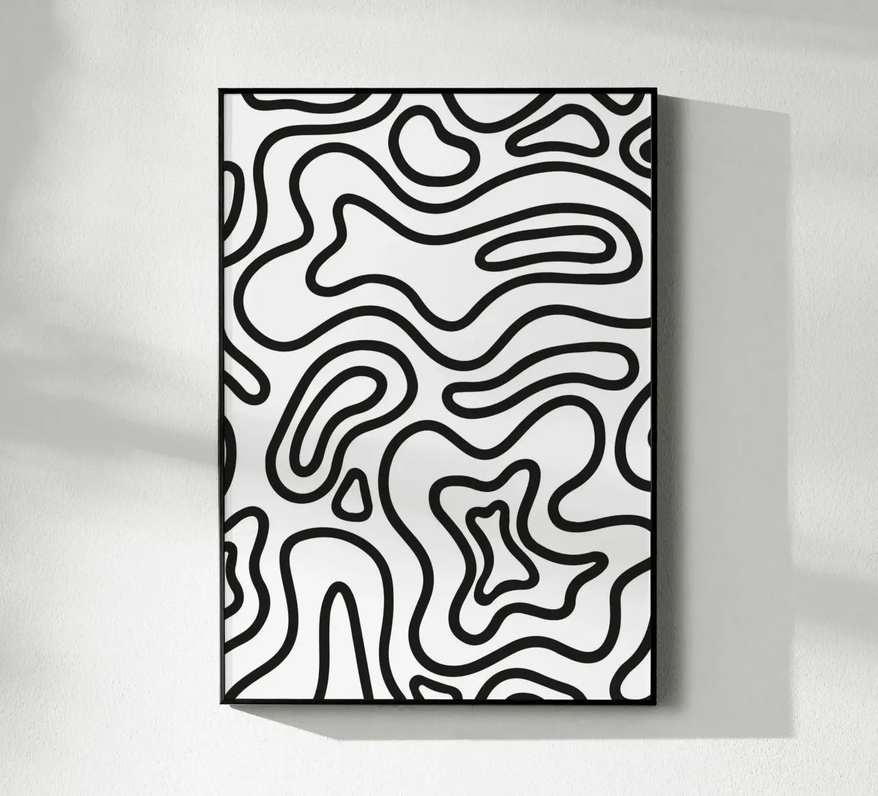Minimalist Schwarz Weiß Abstrakt Groovy Wavy Line Art Pattern Acryl-Glas von dawnthesea