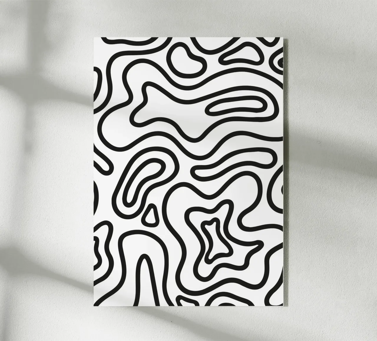 Minimalist Schwarz Weiß Abstrakt Groovy Wavy Line Art Pattern Acryl-Glas von dawnthesea