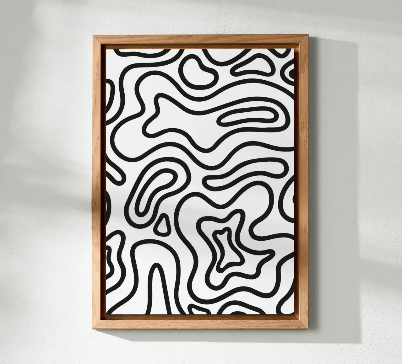 Minimalist Schwarz Weiß Abstrakt Groovy Wavy Line Art Pattern Forex-Platte von dawnthesea