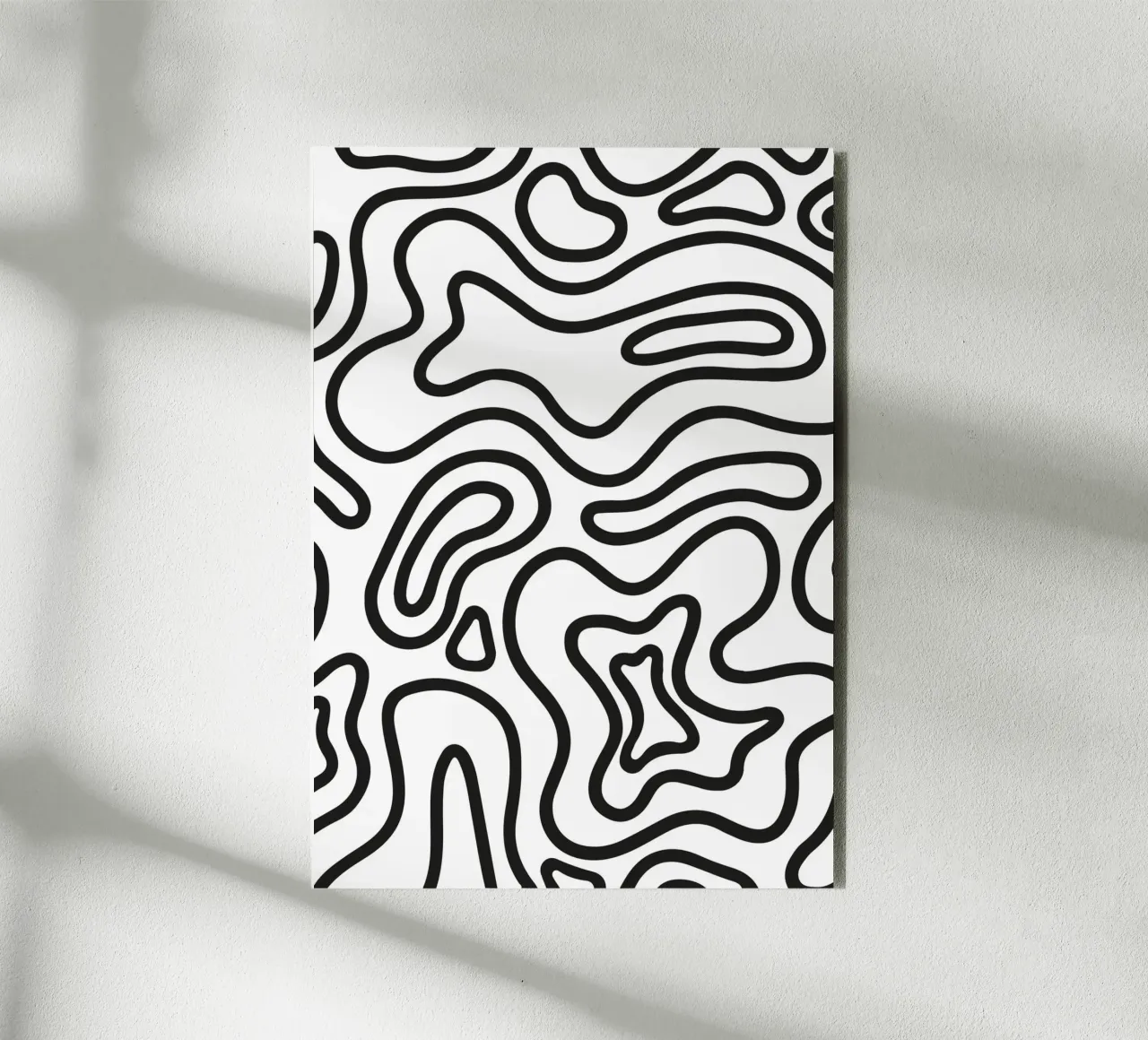 Minimalist Schwarz Weiß Abstrakt Groovy Wavy Line Art Pattern Forex-Platte von dawnthesea