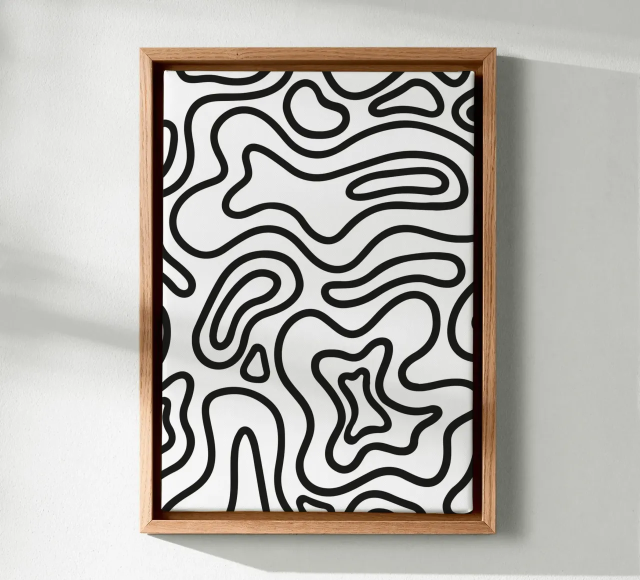 Minimalist Schwarz Weiß Abstrakt Groovy Wavy Line Art Pattern Leinwand von dawnthesea