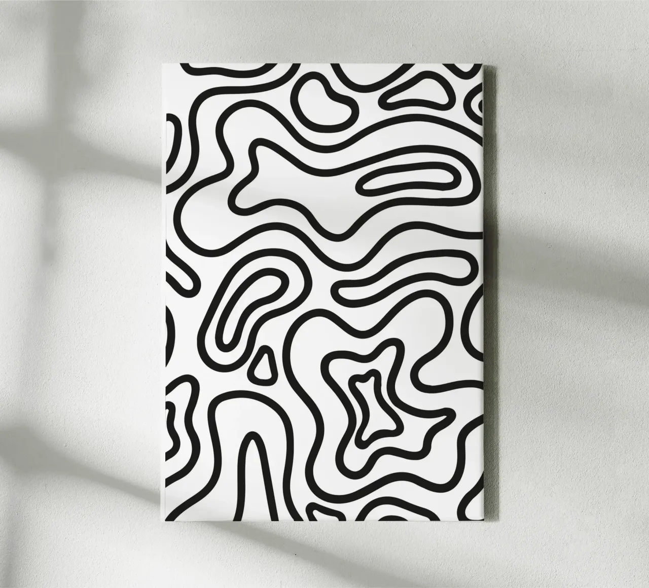 Minimalist Schwarz Weiß Abstrakt Groovy Wavy Line Art Pattern Leinwand von dawnthesea