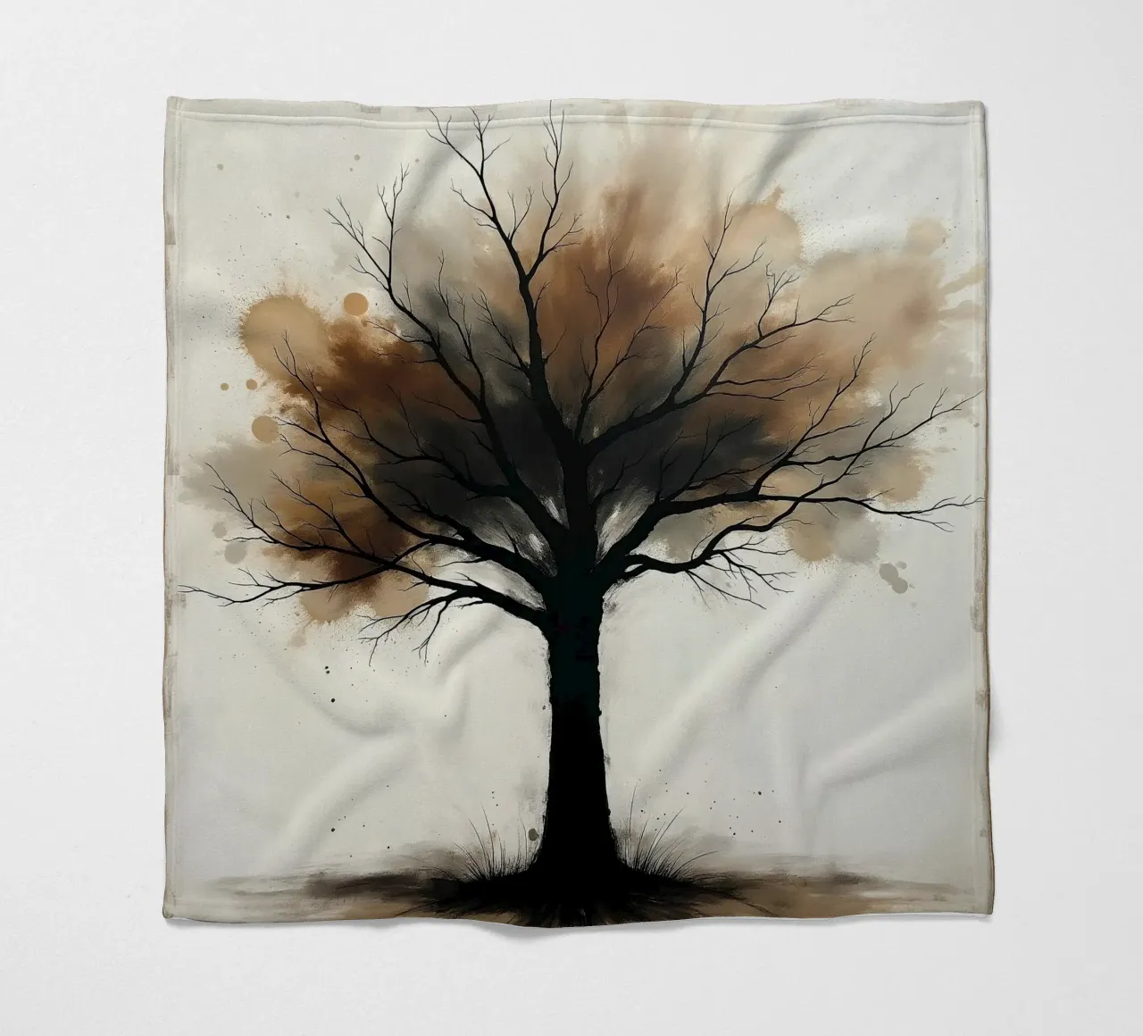 Albero, marrone_2 coperta in pile da Farb- und Blütenzauber by LK