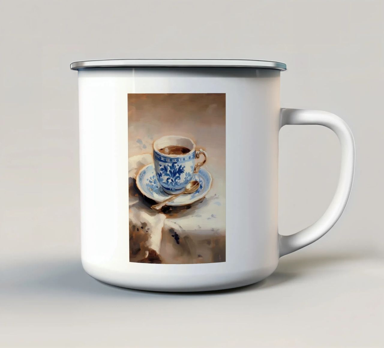 Café Porcelaine Vintage Rétro Impressionnisme mug en émail de Euphoria Theresa