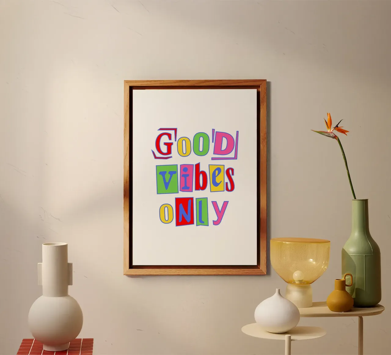 Stampa collage Good Vibes Only - Tipografia pop art dell'anno 2000 alluminio dibond da dawnthesea