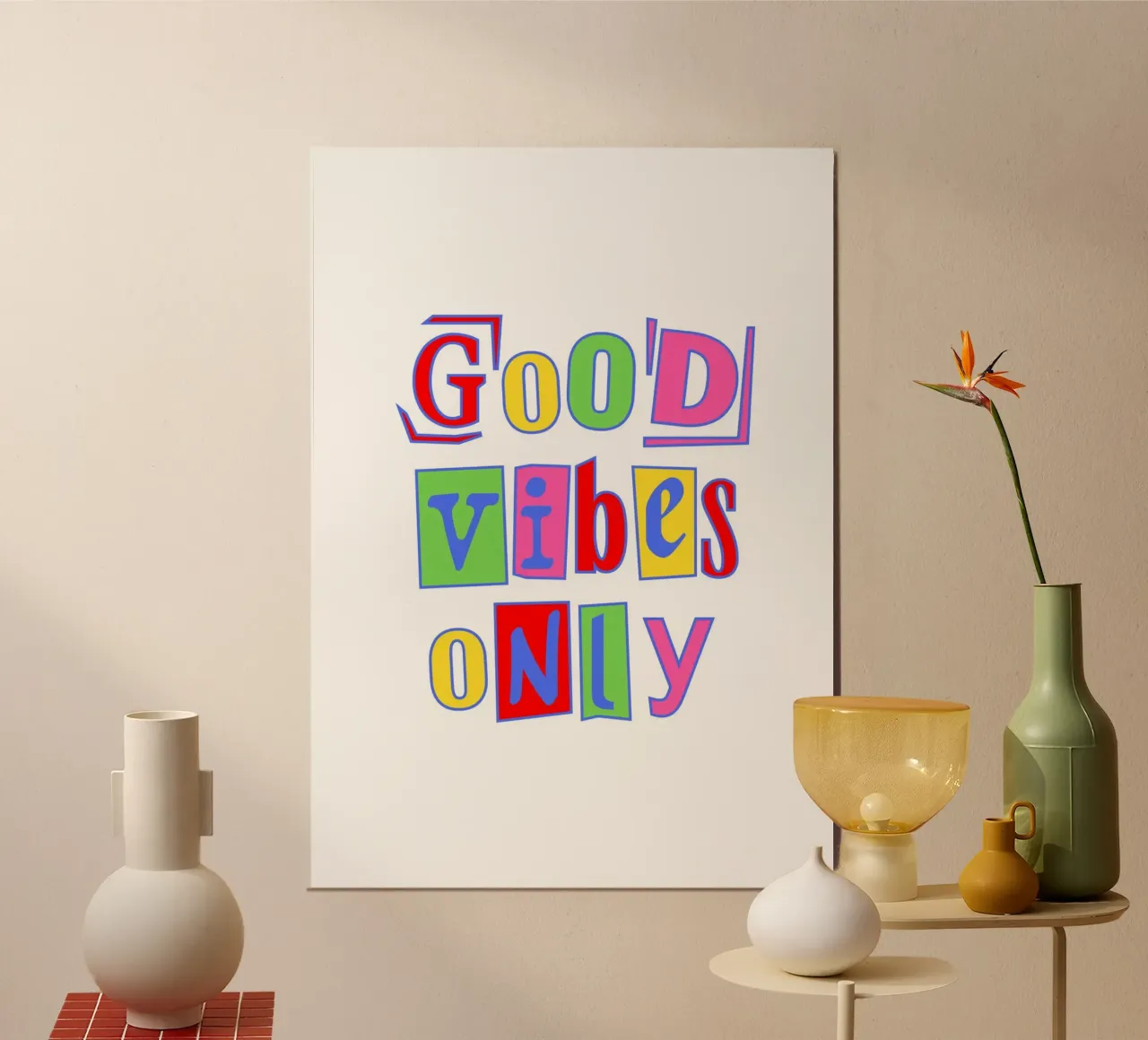 Good Vibes Only Collage Print - Y2K Pop Art Typography aluminio dibond de dawnthesea
