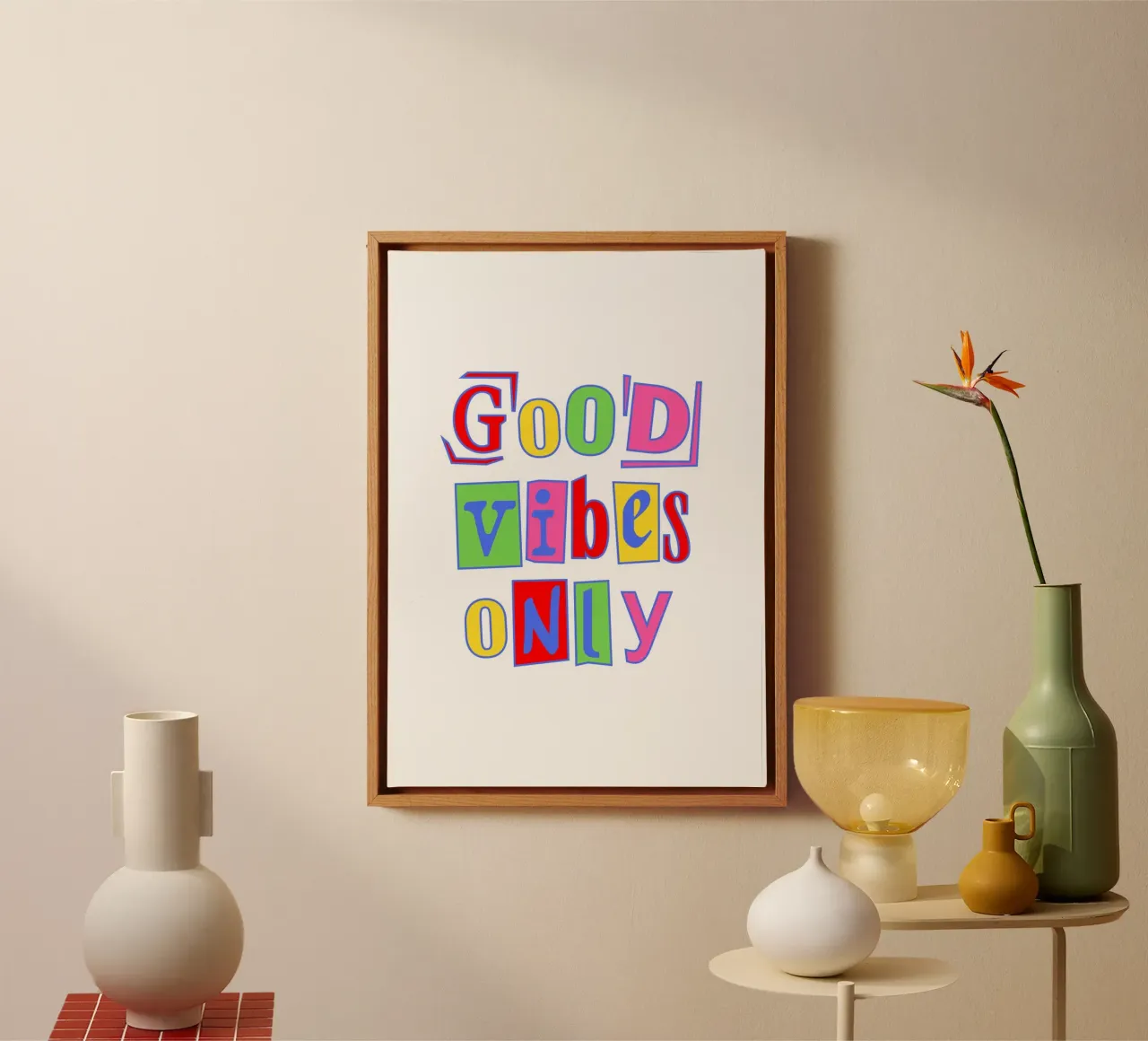 Good Vibes Only Collage Print - Y2K Pop Art Typography lienzo de dawnthesea