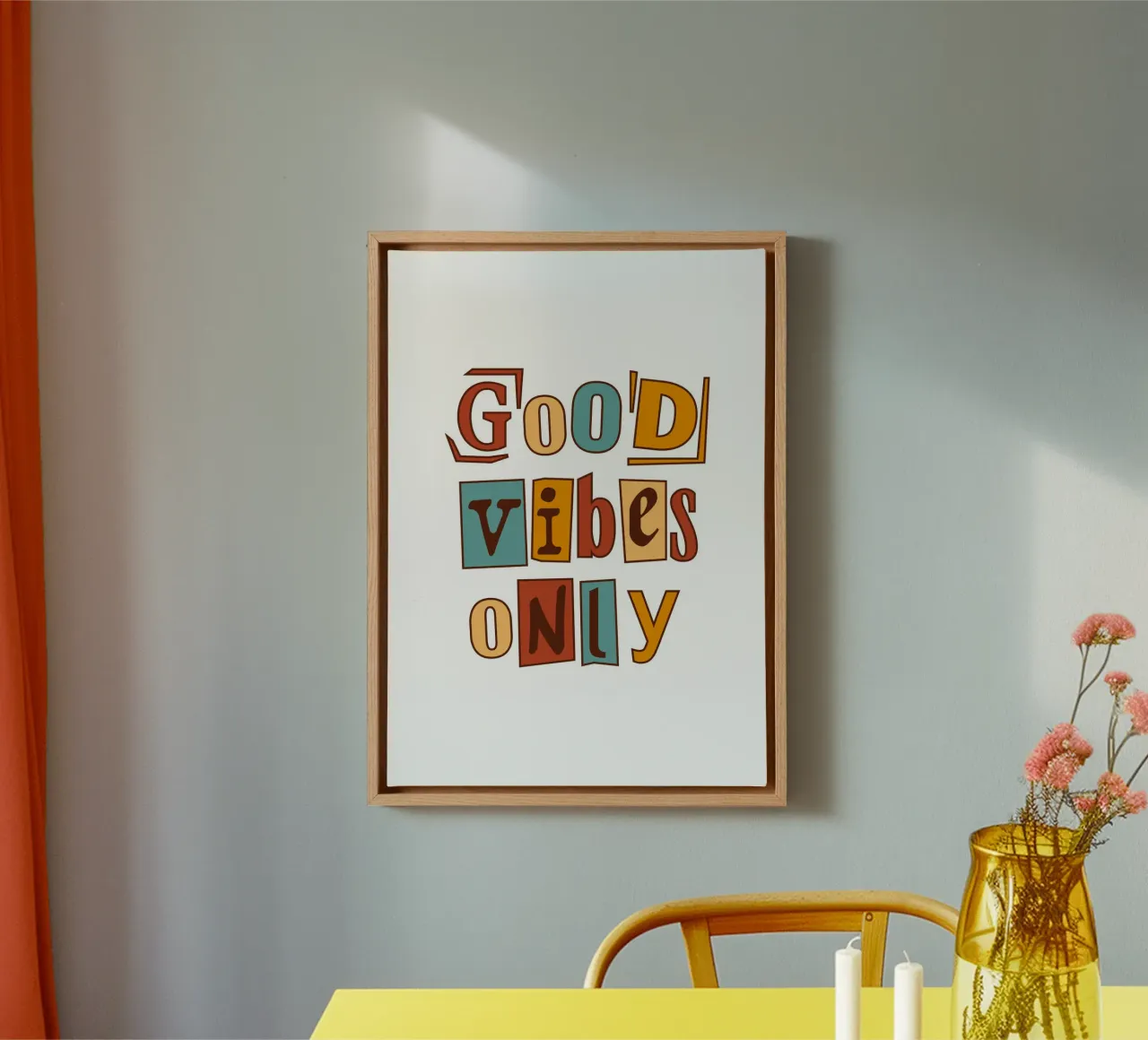 Good Vibes Only Print - Retro 70s Earth Tone Typography canvas by dawnthesea