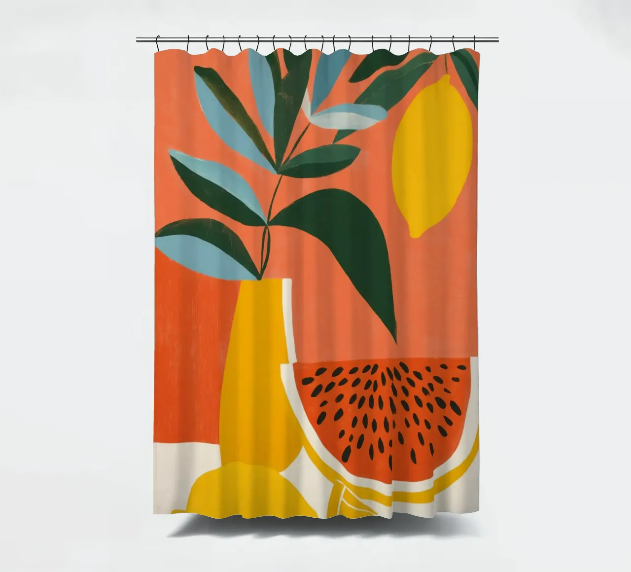 Natura morta di melone e limone | Gioia di vivere mediterranea tenda da doccia da Autofocus