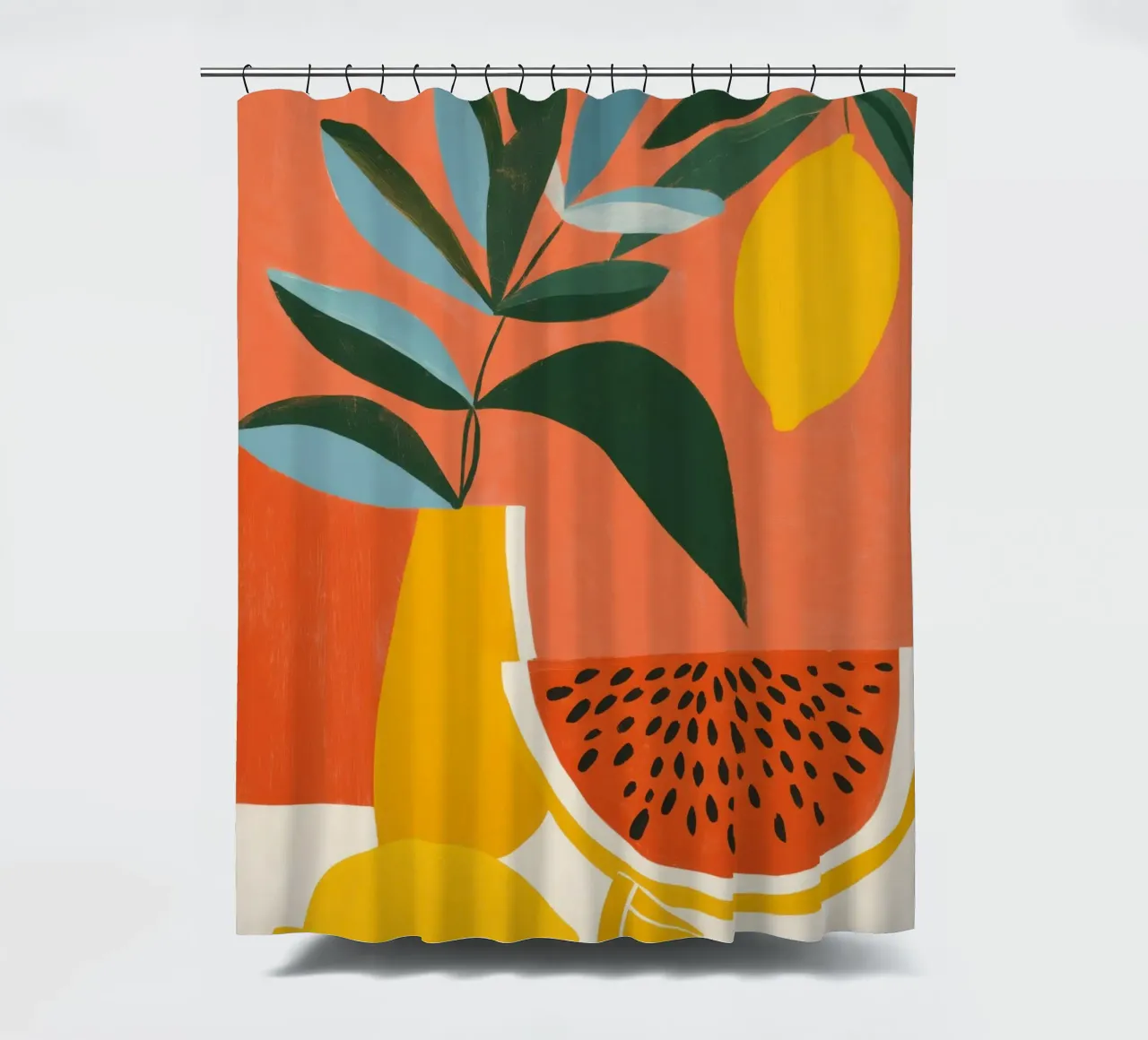 Natura morta di melone e limone | Gioia di vivere mediterranea tenda da doccia da Autofocus