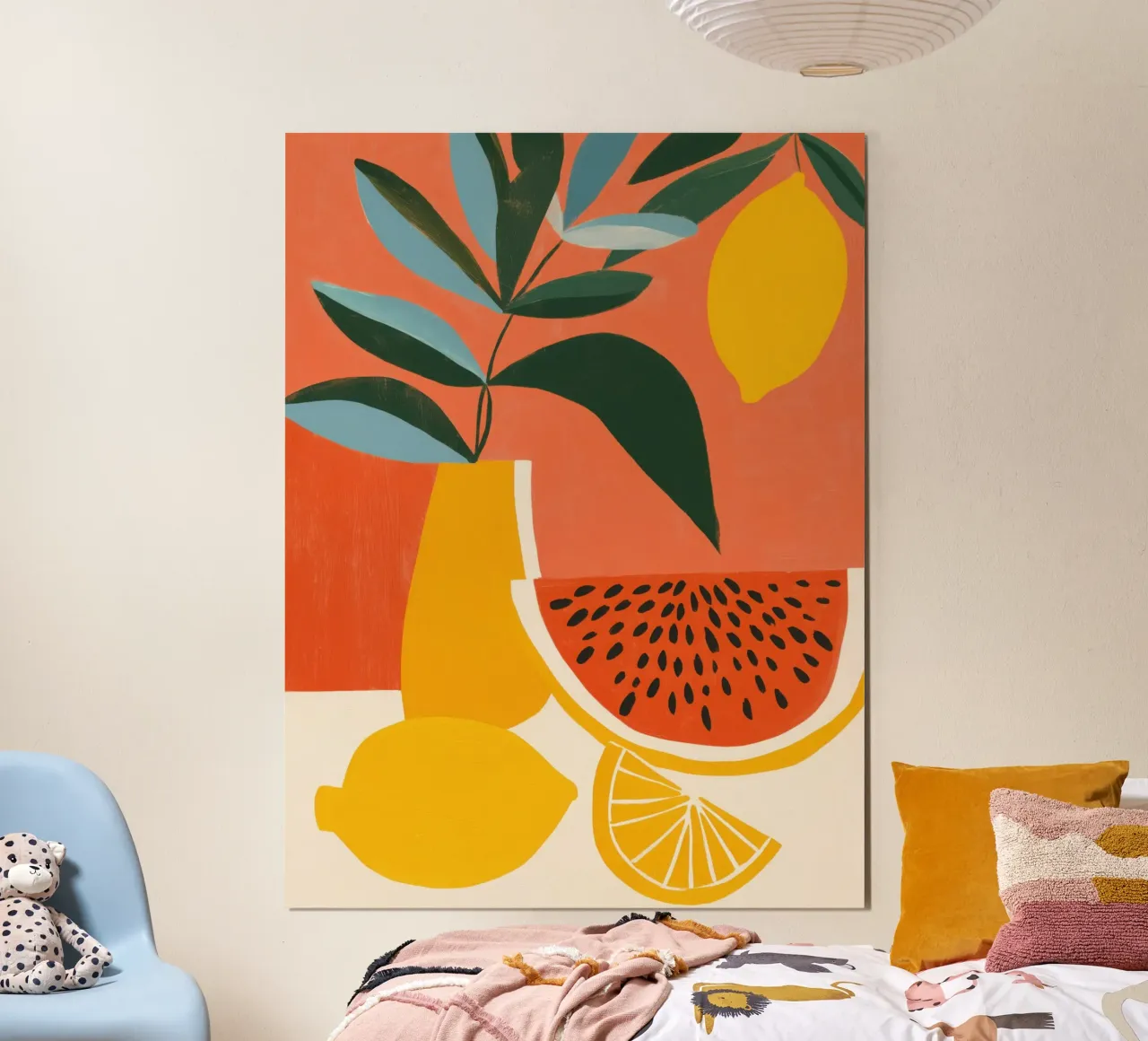 Natura morta di melone e limone | Gioia di vivere mediterranea carta hahnemühle da Autofocus