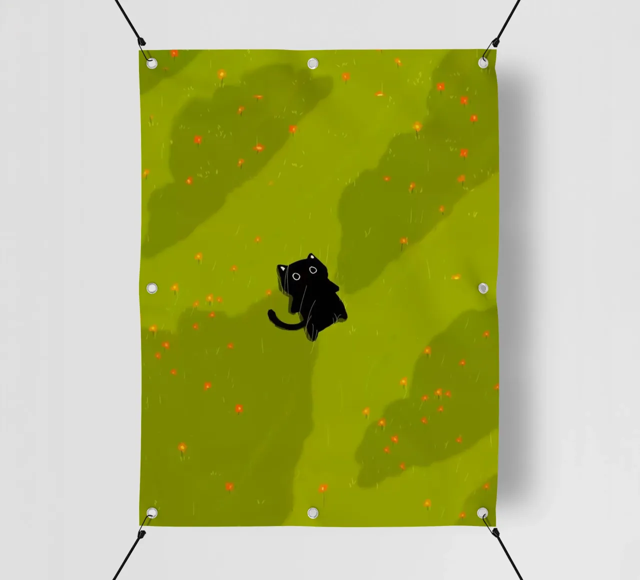 chill cat on green field telo in pvc da Fost