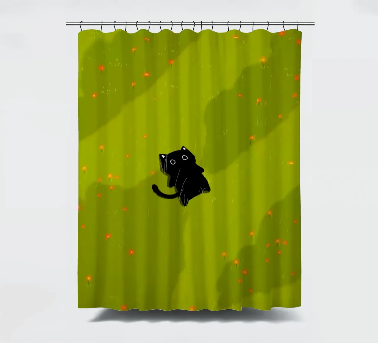 chill cat on green field tenda da doccia da Fost