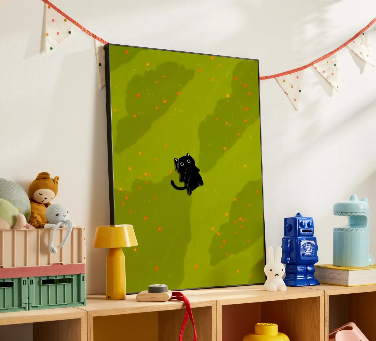 chill cat on green field alluminio dibond da Fost