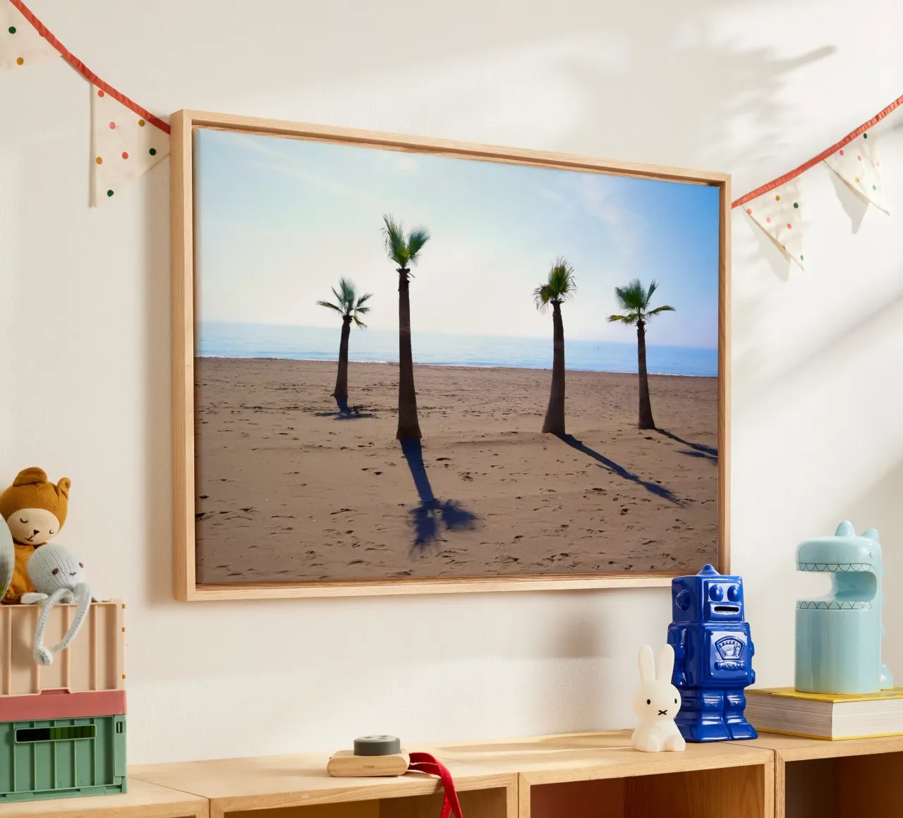 Palm trees at the beach tela con Cornice a cassetta da Fjöllart