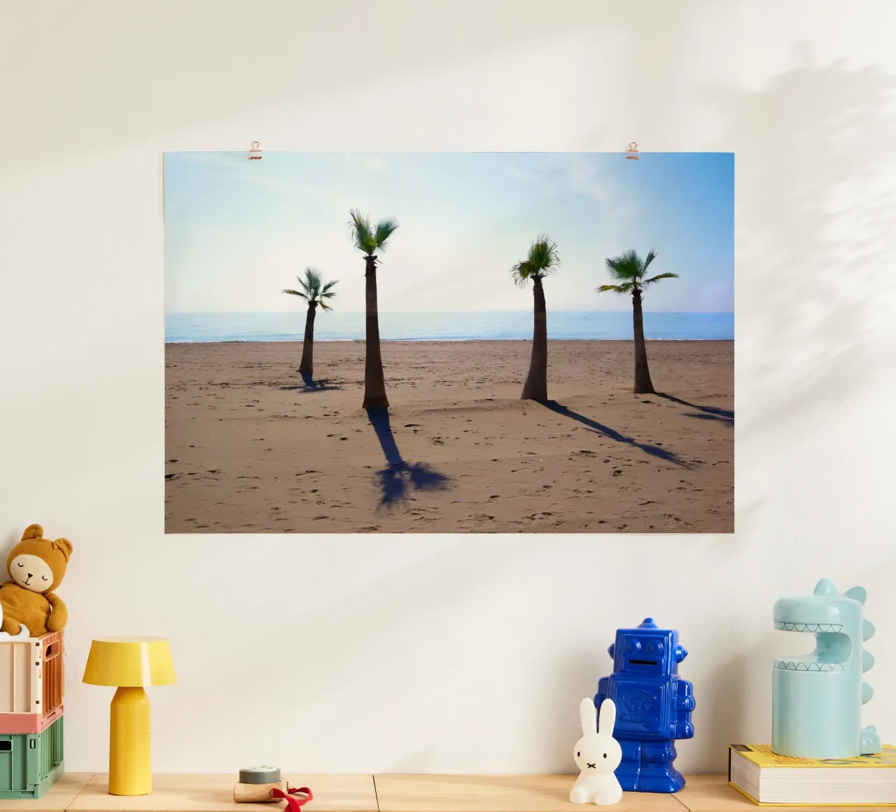 Palm trees at the beach carta hahnemühle da Fjöllart